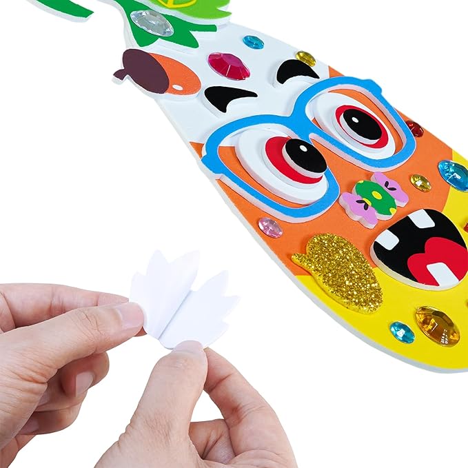 Winlyn 24 Sets Halloween Craft Kits for Kids Goofy Candy Corn Foam Individual Craft Kits Fall Arts and Crafts Autumn Foam Stickers for Kids Thanksgiving Halloween Home Classroom Activities Party Favor