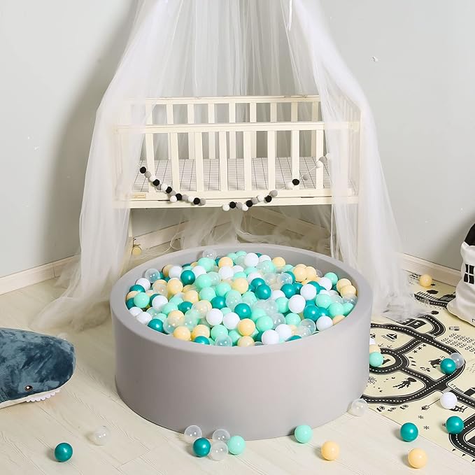 GOGOSO Green Ball Pit Balls for Babies Ball Pit Kids Play Tents, Children Toddlers Plastic Pool Balls for Room &Party Decorations, 100 Toys Pool Balls, Green Colors