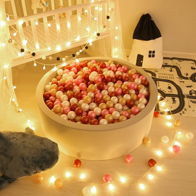 GOGOSO Plastic Balls Play Pit Balls for Baby Kid Ball Play Pit Play Yard, Baby Fance, Playpen, Playtent with 4 Colors,2.17inches, Pearl Pink+Brown+Pearl Red+White