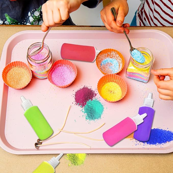 Dshengoo 36 Colors Art Sand,DIY Arts and Crafts Sand Kit,Scenic Sand Kits for Kid's Painting,DIY Drawing,Wedding Decoration,Vase Glass Sand,1.25oz Bottles,36pack