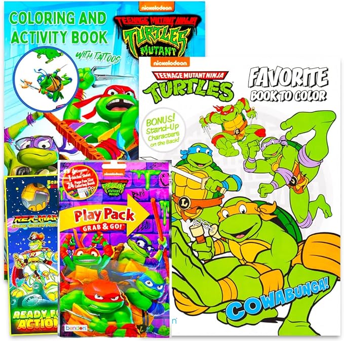 Teenage Mutant Ninja Turtles Coloring and Activity Book Set with Stickers (3 TMNT Coloring and Activity Books, Over 30 Stickers)