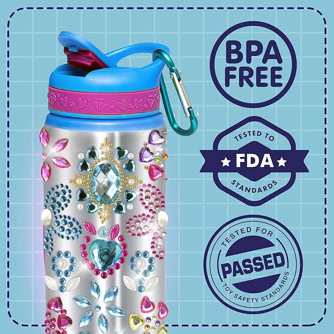 PURPLE LADYBUG Decorate Your Own Water Bottle for Girls - Great Gift for Girls, Fun DIY Crafts Activity, & Birthday Gifts Ideas - 6 Year Old Girl Birthday Gift, Girls Gifts Age 6-8