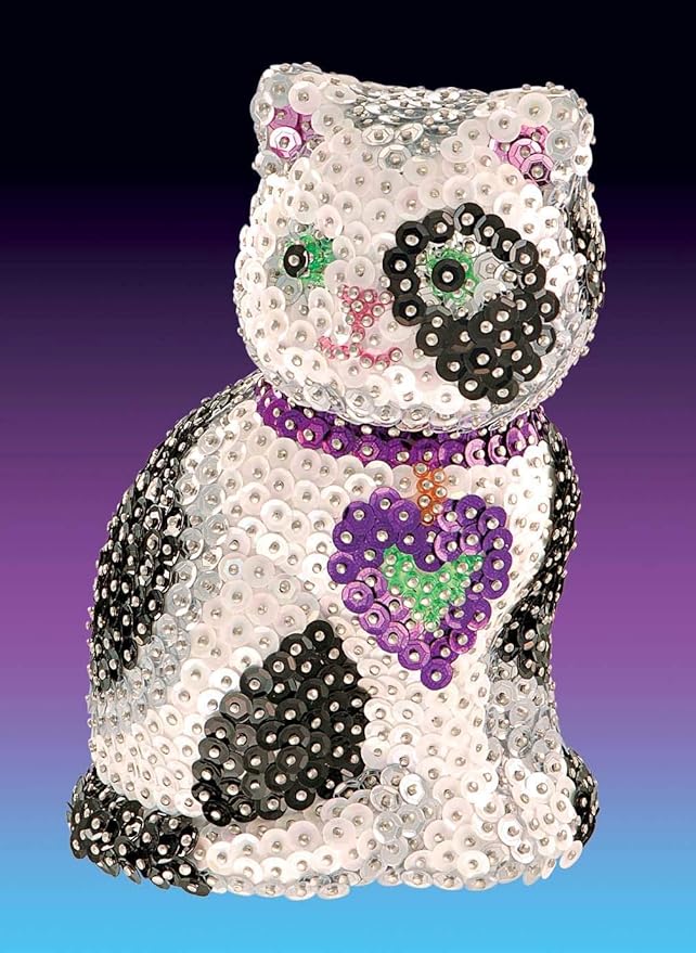 Sequin Art 3D, Cat, Sparkling Arts and Crafts Kit; Creative Crafts for Adults and Kids