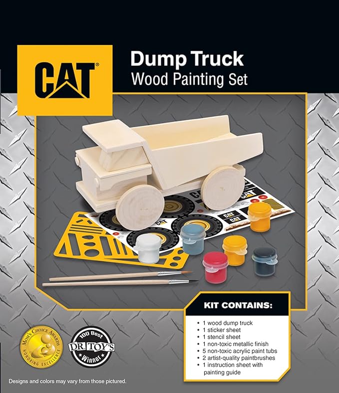 Works of Ahhh... Craft Set - Caterpillar Dump Truck Wood Paint Kit