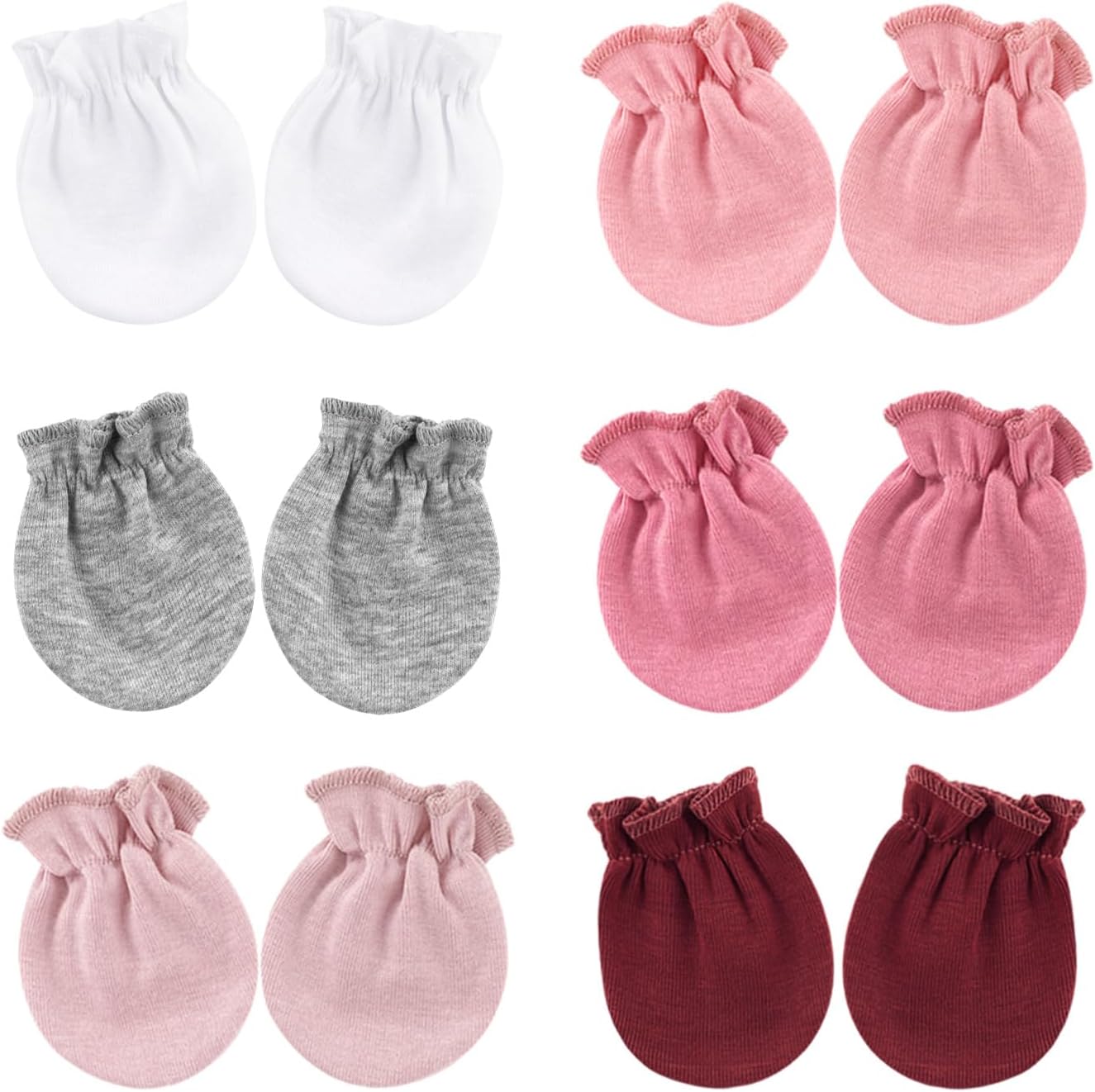 BQUBO Newborn Infant Toddler Mittens No Scratch Cotton Elastic Wrist Gloves Hypoallergenic for 0-6 Months Baby Boys Girls