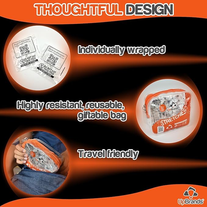 UpBrands 24 Pack CLEAR Super Stretchy Lizard Toys - Transparent Party Favors Pinata Filler, Rubber Lizards for Kids, Reptile Sticky Gecko & Newt Toy, Stress-Relief