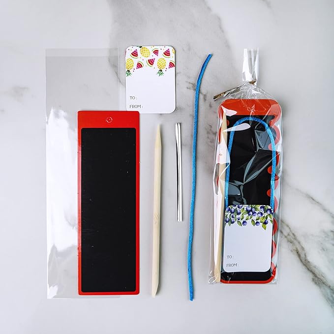 Winlyn 48 Sets 6 Styles Magic Color Scratch Bookmarks Craft Kits Rainbow Scratch Paper Art Sets for Kids Students Party Favors DIY Bookmarks Bulk with Scratching Tools Ribbons for Classroom Activities