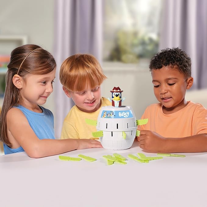 TOMY Games Pop Up Bluey Kids Game - Strategic Preschool Games and Bluey Toys for Family Game Night - Classic Kids Board Games - Kids Toys for 2-4 Players - Ages 4 Years and Up