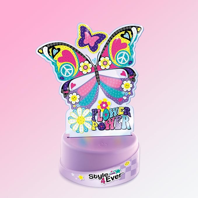Canal Toys Style 4 Ever Diamond Art Unicorn or Butterfly Lamp Set. Bead up The Unicorn and Butterfly, Then swap Out on The Light up Base. Age 6+