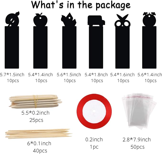 WATINC 60Pcs Welcome Back to School Scratch Bookmark, Magic Art Color DIY Craft Kit for Kids First Day of School Birthday Party Favor, Classroom Decoration, School Supplies Game for Boys Girls