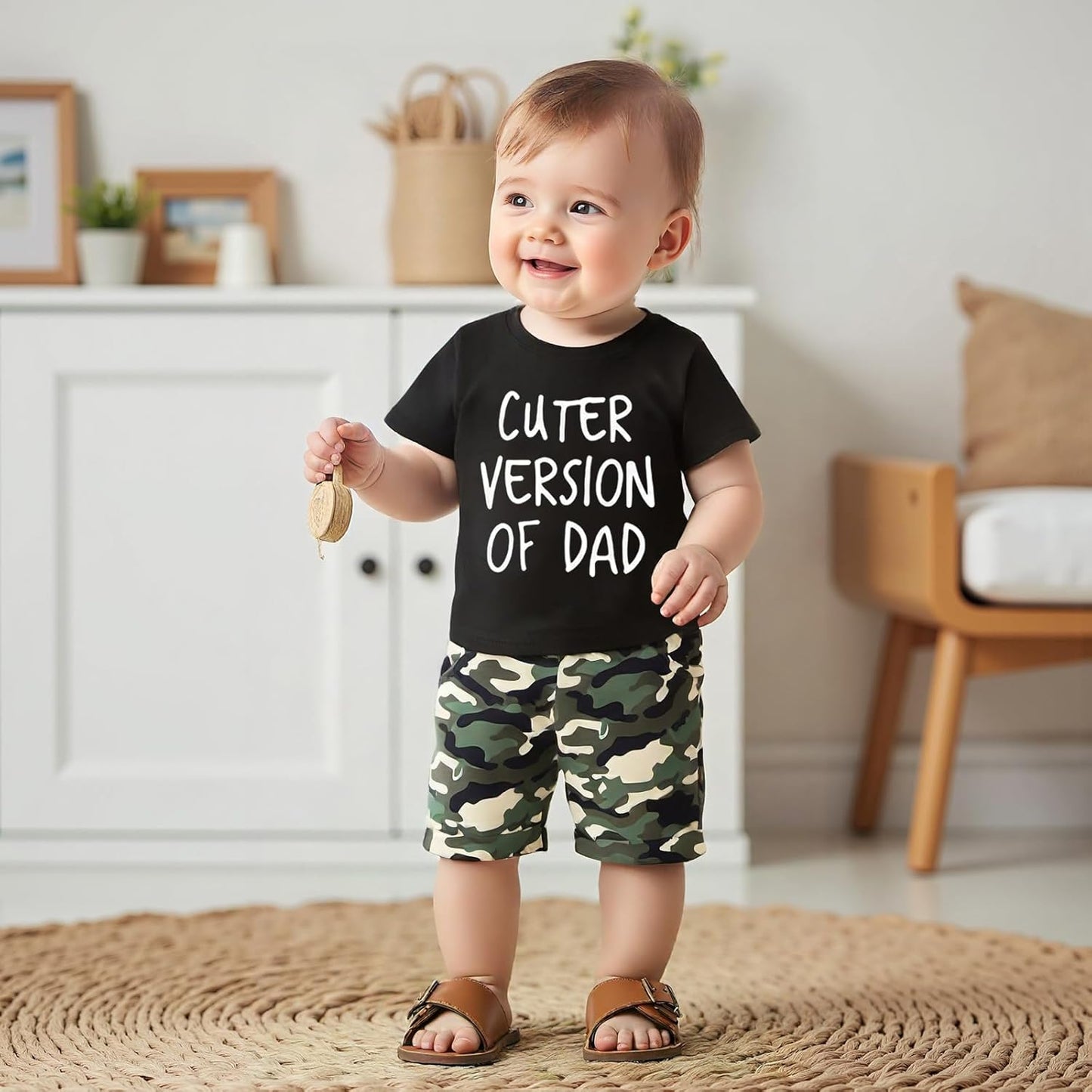 wdehow Toddler Kids Baby Boy Summer Clothes Sets 1T 2T 3T 4T 5T Letter Print Short Sleeve Tops Camouflage Shorts Outfits