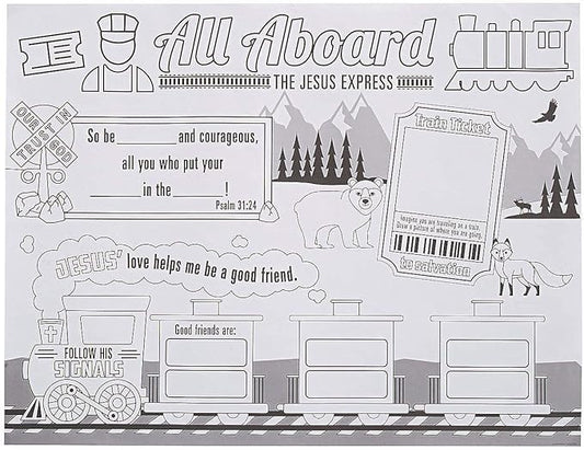 Fun Express Railroad CYO Poster - Craft Kits - VBS Vacation Bible School Supplies/Decor - 30 Pieces