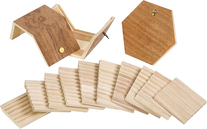 Toysmith Beetle & Bee Solitary Bee Habitat - DIY Kids Art Craft Outdoor Bee Kit, Educational Kit for Kids, No Hardware/No Glue Required, 13 Wooden Pieces, FSC Certified, Intended for Age 8+