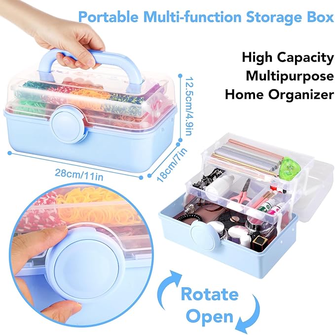 Needbrock 18500+ Bracelet Making Kit Rubber Band, 26 Colors Rubber Band Bracelet Kit Includes 800 Pcs Glow-in-The-Dark Rubber Bands, Bracelet Making Kit Valentines Gift for Kids Age 8 Above(Blue)