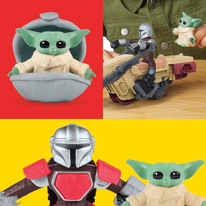 Play-Doh Star Wars: The Mandalorian Launching Speeder Playset, Bendy Grogu & 4 Inch Mando Action Figures, Imagination Toys for 4 Year Old Boys & Girls & Up