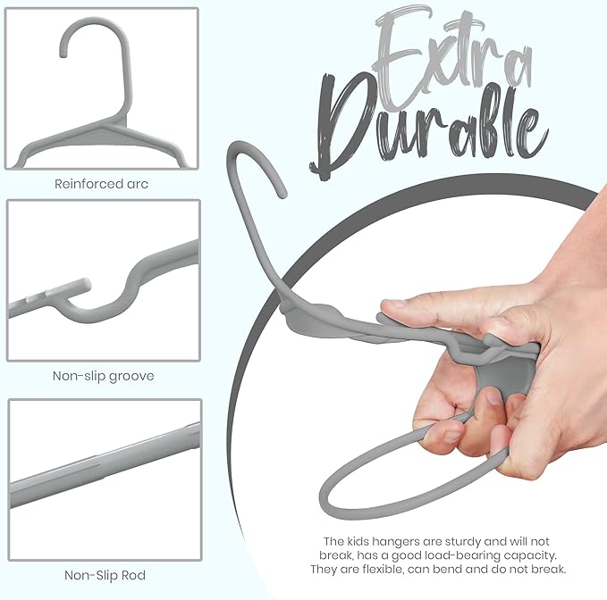 Utopia Home 60 Pack Kids Hangers - 11.5 Inch Plastic Baby Hangers for Closet - Childrens Hanger for Clothes & Infant Hanger for Closet - Ideal for Everyday Standard Use (Green)