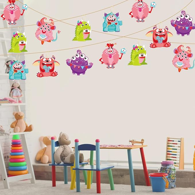 party greeting Valentine's Day Craft Kits DIY Monster Craft for Kids, Make Your Own Monster Ornament Bulk Valentine's Day Monster Paper Decorative Kit for Preschool Home Class Game Activities