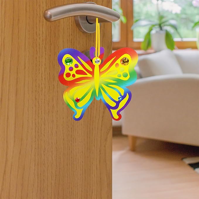 Winlyn 48 Sets 8 Styles Magic Color Scratch Butterfly Ornaments Decorations Butterfly Scratch Art Butterfly Craft Kits for Kids Classroom Easter Day Spring Activities Party Favors