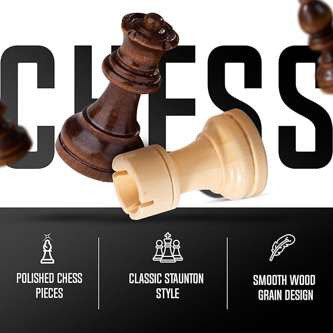 Chess Set Magnetic - Premium Wooden Board Game with a Portable Wood Case and Secure Storage for Pieces, Set for Kids and Adults (Walnut Wood) - Chess Armory