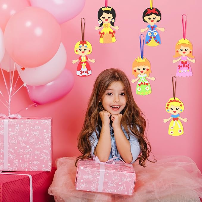Fennoral 12 Pack Princess Craft for Kids Make Your Own Princess Foam Stickers DIY Arts and Crafts for Girls Art Activity Princess Themed Party Decoration Birthday Gifts