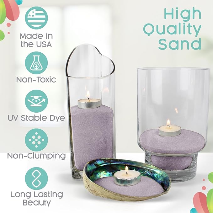 Lilac Colored Sand 1 lb, Craft Sand, Aquarium Sand, and More, Terrarium Sand, Sand Art