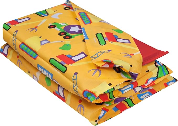 Wildkin Kids Nap Mat Cover for Boys & Girls, Sewn-in Flap Design Rest Mat Cover, Perfect for Preschool & Daycare, Fits our Vinyl Nap Mat up to 1.5 Inches Including Basic Sleep Mat (Under Construction)