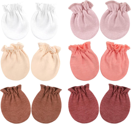 BQUBO Newborn Infant Toddler Mittens No Scratch Cotton Elastic Wrist Gloves Hypoallergenic for 0-6 Months Baby Boys Girls