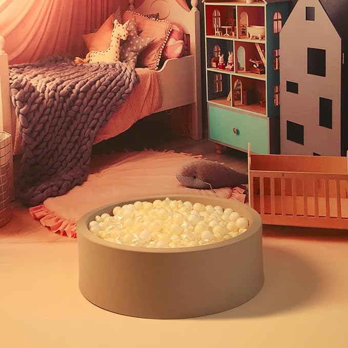 GOGOSO Star Ball Pit Balls for Toddlers, Star Beige Plastics Balls for Ball Pool Birhtday Party Girls Kids with Storage Bag, 2.17inches 100pcs/sets for Friendship Bracelet