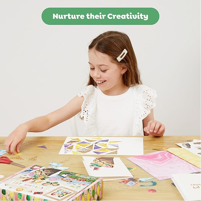 Tiger Tribe: Collage Art Set - All-in-1 Artist Kit, Includes Scissors, Pen, Stickers, Pattern Pages & More! Cut-Glue-Collage, Kids Crafts Kit Age7+