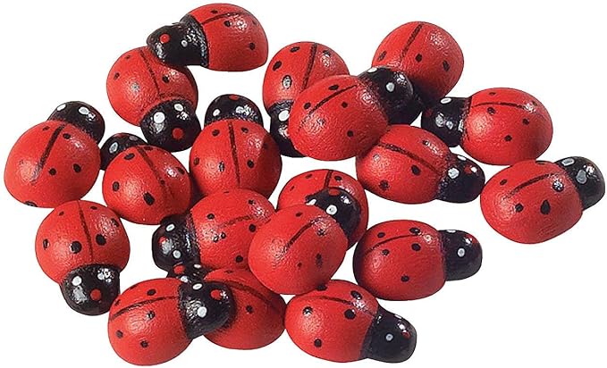 Fun Express Adhesive Wooden Ladybugs (50Pc) - Crafts for Kids and Fun Home Activities - VBS Vacation Bible School Supplies/Decor