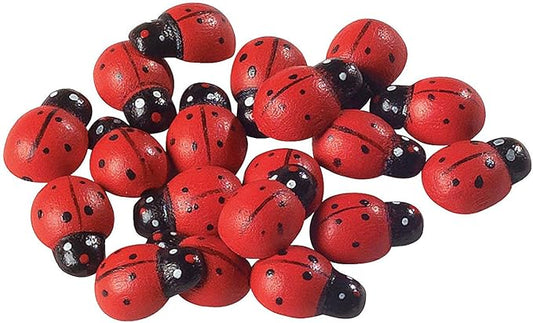 Fun Express Adhesive Wooden Ladybugs (50Pc) - Crafts for Kids and Fun Home Activities - VBS Vacation Bible School Supplies/Decor