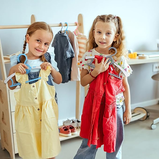 Adjustable Plastic Baby Hangers for Closet, Hanger for Baby Children Clothes, Suitable for Infant Toddlers Nursery Kids 11.4" Clothes Hangers 20Pack(Mix Colors)