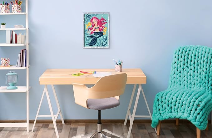 Ravensburger Enchanting Mermaid Paint by Numbers Kit for Kids - 23568 - Painting Arts and Crafts for Ages 9 and Up