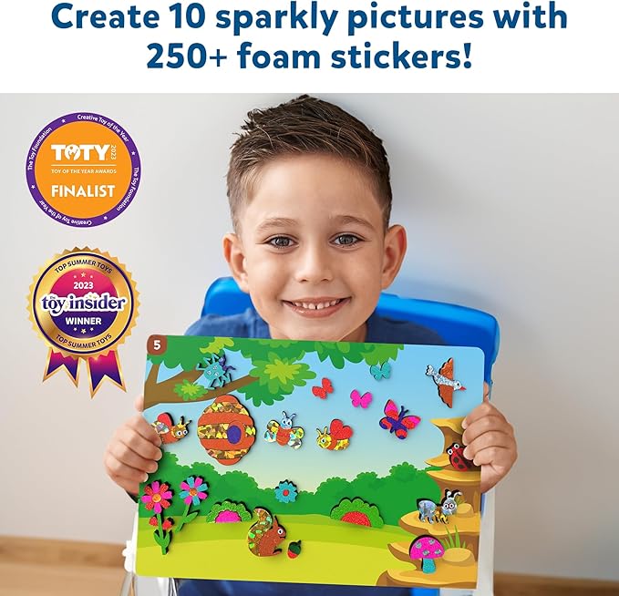 Skillmatics Art & Craft Activity - Foil Fun Bugs & Butterflies, No Mess Art for Kids, Craft Kits & Supplies, DIY Creative Activity, Gifts for Boys & Girls Ages 4, 5, 6, 7, 8, 9, Travel Toys