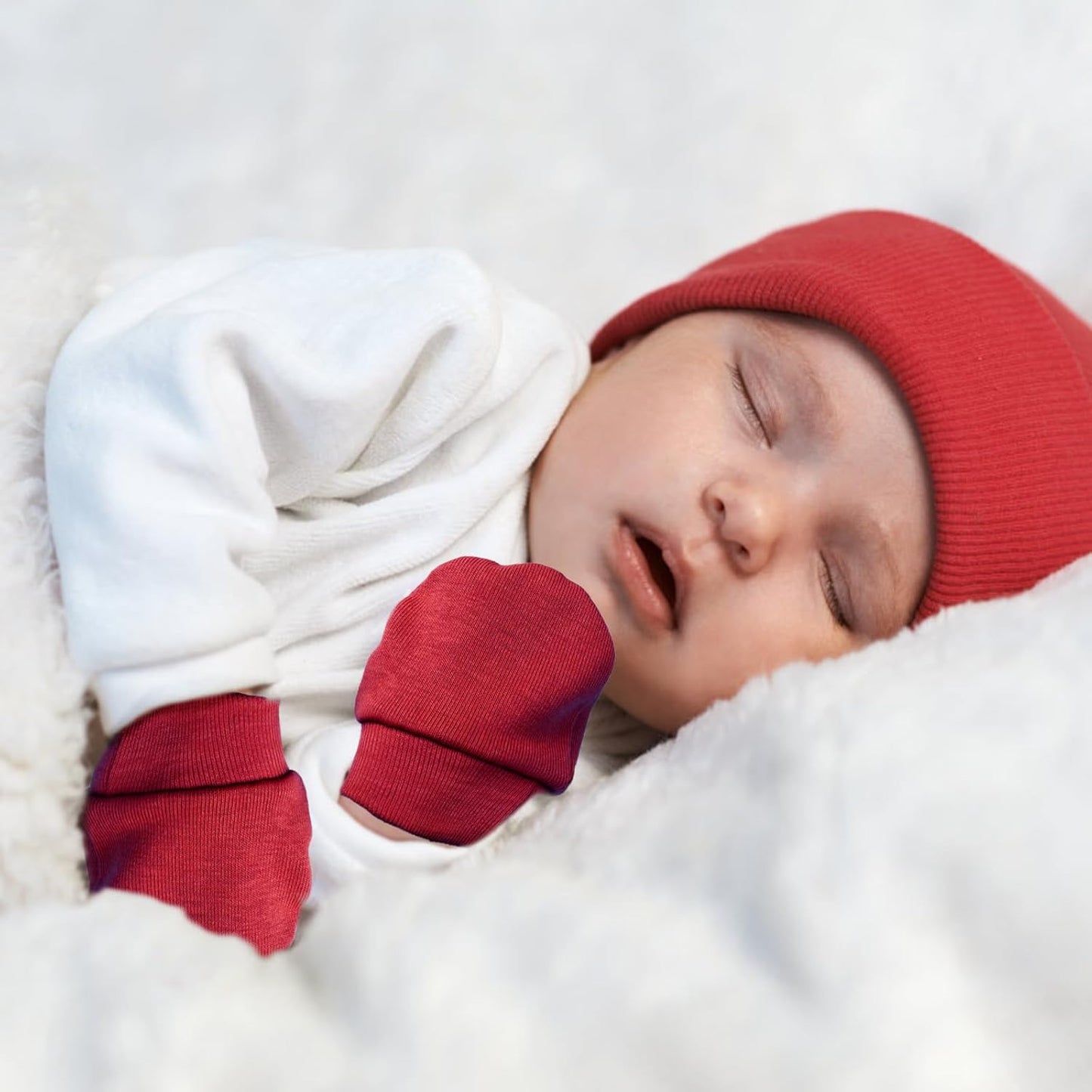 Newborn Baby Mittens No Scratch Cotton Elastic Wrist Gloves Infant Toddler Mittens for Baby Boy Girl 0-6 Months