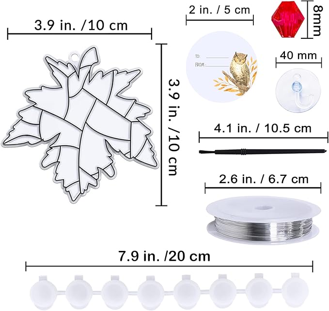 Winlyn 27 Sets Fall Leaf Suncatchers Ornaments Decorations DIY Window Paint Art Suncatchers Craft Kits Autumn Maple Leaf Sun Catchers for Kids Classroom Thanksgiving Harvest Party Activity Art Project