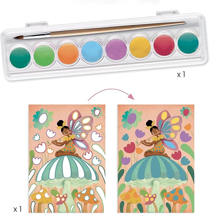DJECO Fairy Craft Kit - Paint, Draw, Build & More for Home, School or Gifts - Fun & Creative for Family & Friends, Educational Art Craft Kit, Multi- Activitiy for Kids 6+ - Medium
