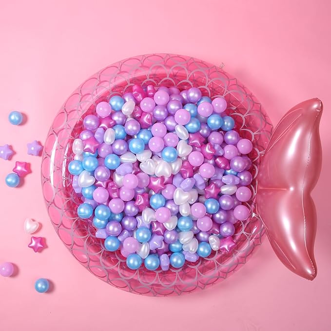 GOGOSO Ball Pit Balls,Plastics Balls for Ball Pit, Stars Hearts Shape for PastelBall for Toddlers Kids