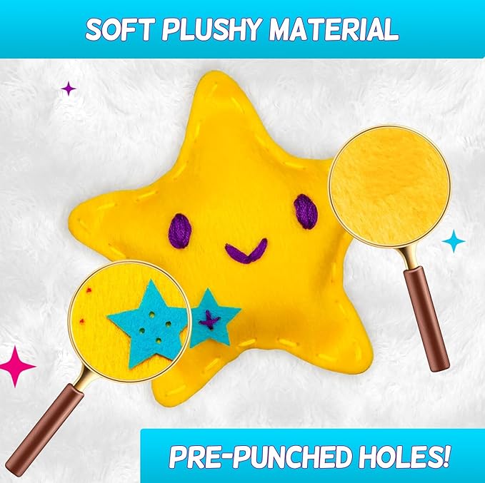 CRAFTSBEE Beginner Sewing Kit for Girls Ages 7+ - 5 DIY Unicorn Felt Stuffed Animals and Plus Pillow Craft, Educational Learn to Sew Unicorn Kit