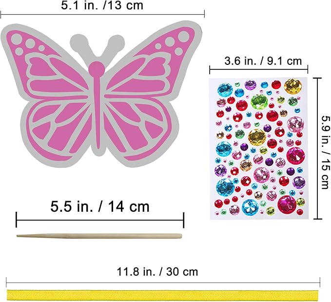 Winlyn 48 Sets 8 Styles Magic Color Scratch Butterfly Ornaments Decorations Butterfly Scratch Art Butterfly Craft Kits for Kids Classroom Easter Day Spring Activities Party Favors