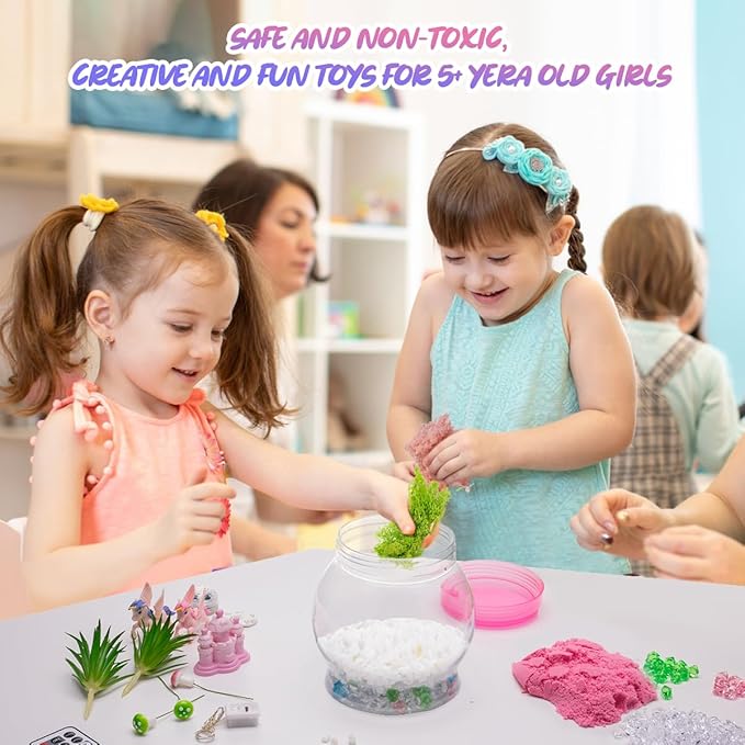 Light Up Unicorn Terrarium Kit for Kids, Unicorn Birthday Gift for Girls Ages 5 6 7 8-12 Year Old, DIY Unicorn Arts & Crafts Toys for Girls (Unicorn)