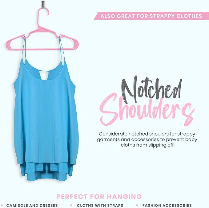 Utopia Home 40 Pack Kids Hangers - 11.5 Inch Plastic Baby Hangers for Closet - Childrens Hanger for Clothes & Infant Hanger for Closet - Ideal for Everyday Standard Use (Baby Pink)