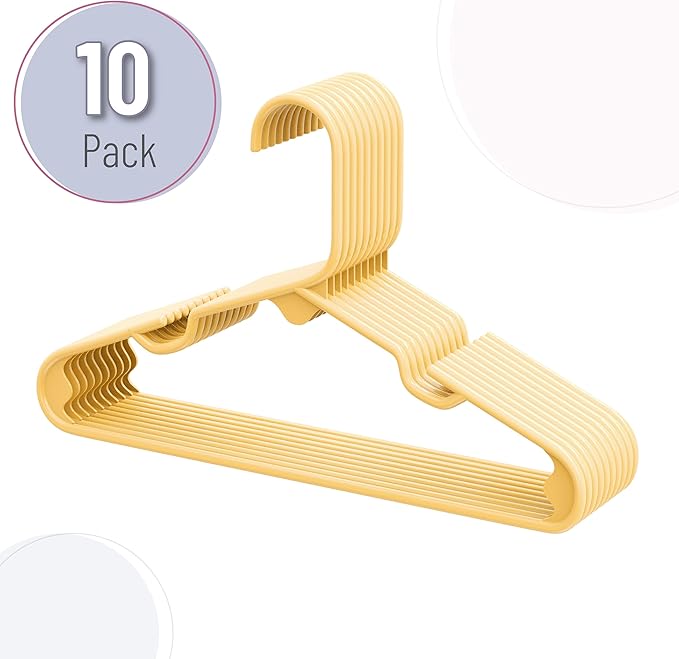 Mr. Pen- Kids Plastic Hangers, 10 Pack, Yellow Baby Hanger, Childrens Hangers for Clothes, Baby Hangers for Closet, Kids Hangers, Baby Clothes Hangers, Toddler Hangers, Kid Hangers, Hangers for Kids