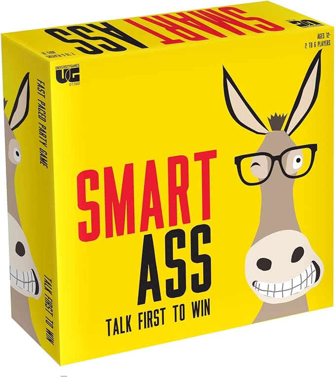 University Games, Smart Ass Trivia The Ultimate Who, What, Where Party Game , for Families and Adults Ages 12 and Up and 2 to 6 Players