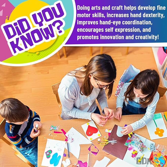 GoodyKing Arts and Crafts Supplies for Kids - 1170Pcs+ Craft Art Supply Kit for Toddlers Kids Craft Supplies & Materials Age 4 5 6 7 8 9 - All in One D.I.Y. Crafting School Supplies (Large)