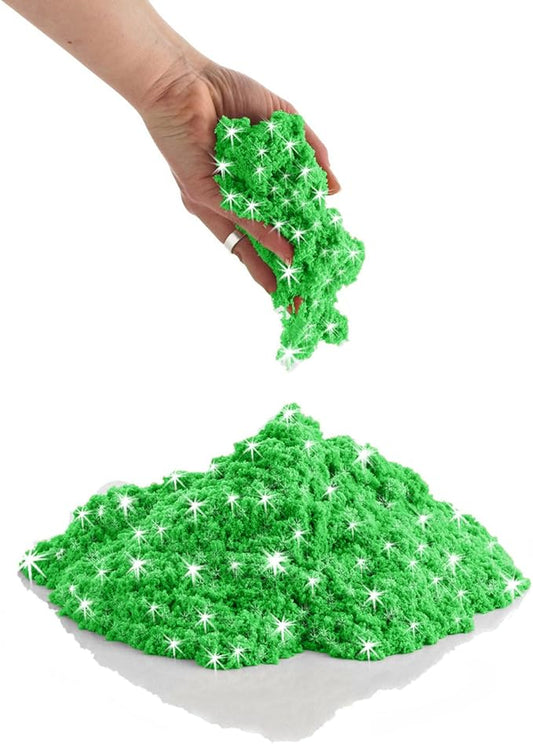 Sparkling Green Emerald 2 Pound Refill Pack - Moldable Indoor Play Sand in Resealable Bag
