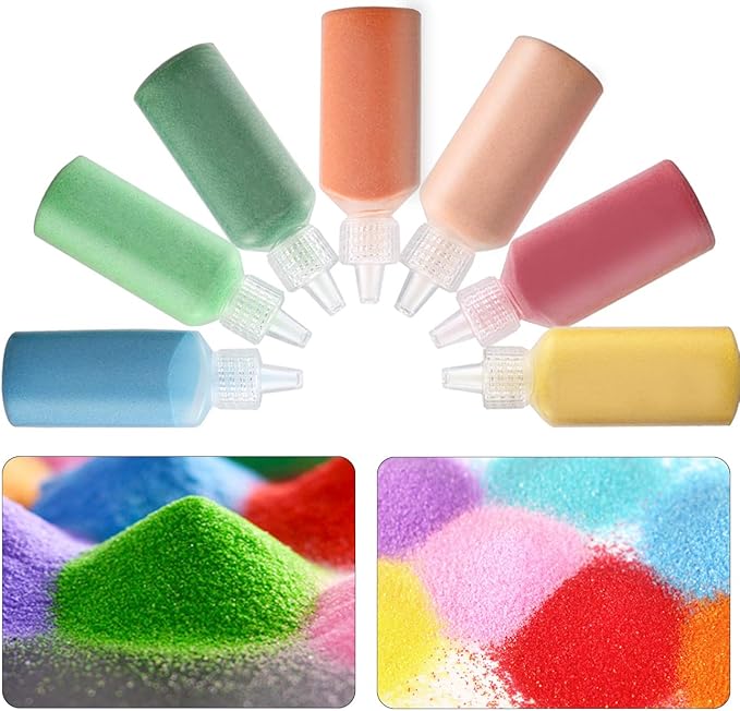 Fottaqqan 12 Pcs Art Sand,Colored Sand Kit,DIY Arts & Crafts Sand for Kids,Fine Sand for Wedding Decor,Painting,Children