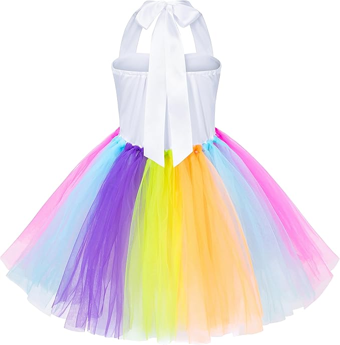 Sequin Unicorn Costume Tutu for Girls Halloween Birthday Party Dress Up with Accessories 2-9 Years
