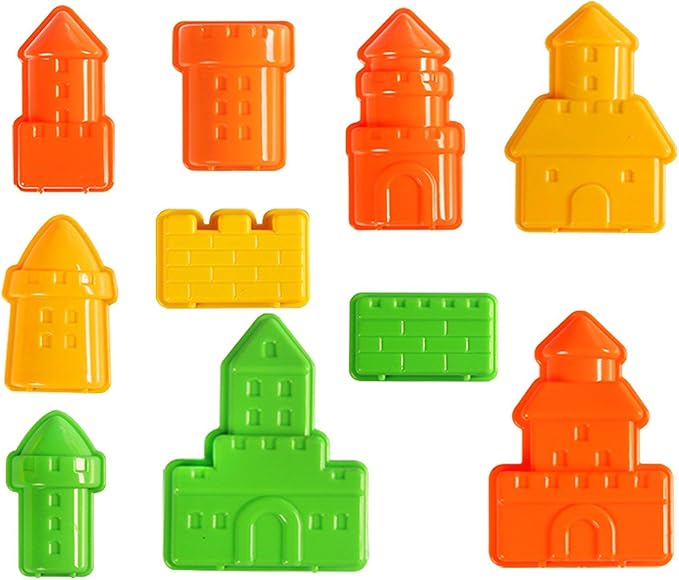 Advanced Building Sand Molds and Tools Kit - Works with All Other Play Sand Brands - 37 Pieces Includes: Castle, Bricks and Walls Molds, and Tools - Sand Not Included