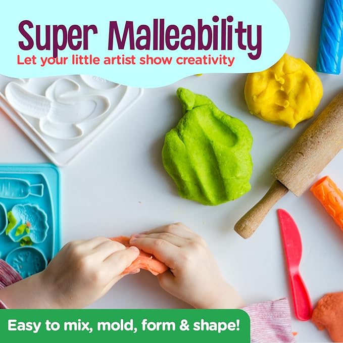 Hygloss Play Modeling Dough - 18lb. Dough Unscented - Safe & Non-Toxic for Kids Arts & Crafts - Party Favors - Classroom Supplies, 6 Assorted Colors